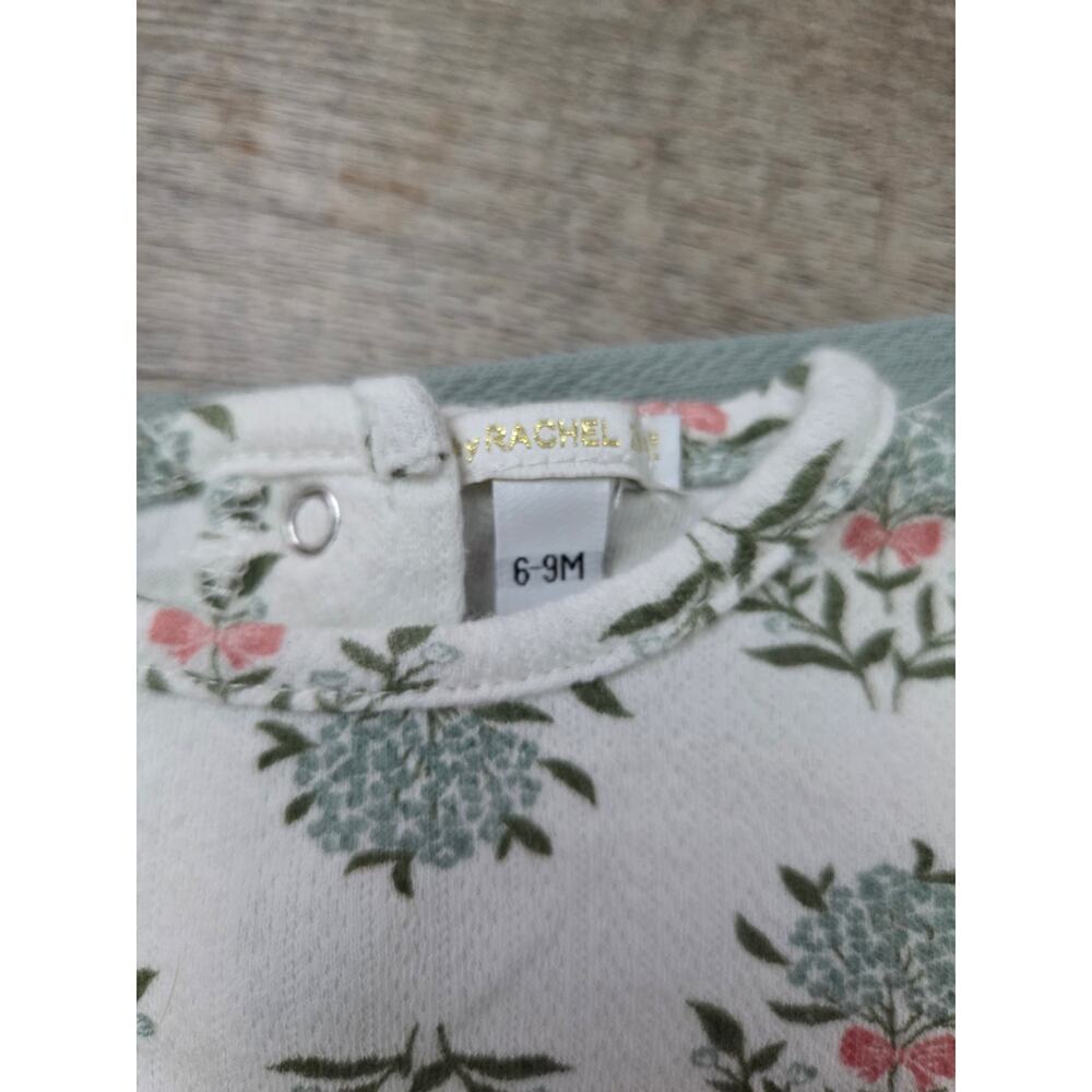 RZ by Rachel Zoe Baby Girls Bodysuit Set 6-9M Floral Sage Green Ruffle 2Pc - Picture 3 of 6